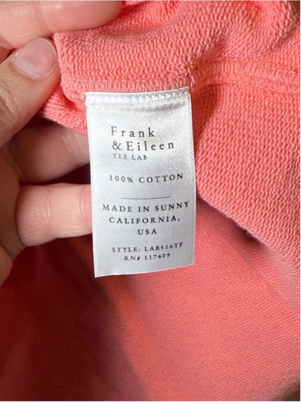 Frank & Eileen Anna Long-Sleeve Triple Fleece Capelet M Pink Raw Hem Side Slits - Picture 4 of 5